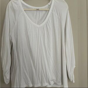 Old Navy White Shirred Raglan-Sleeve Top Women’s Size Medium